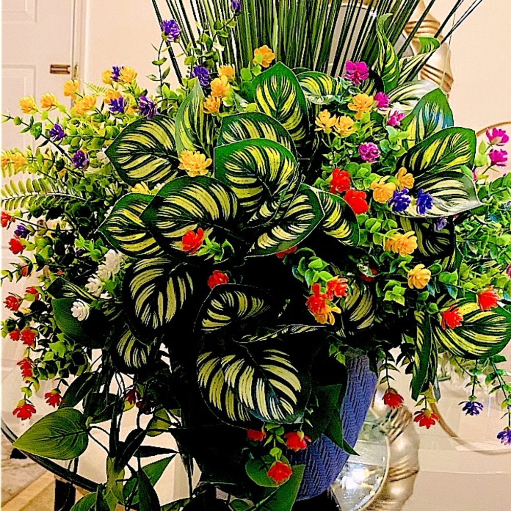 Spring /Summer faux floral Urn/Planter Pot Filler